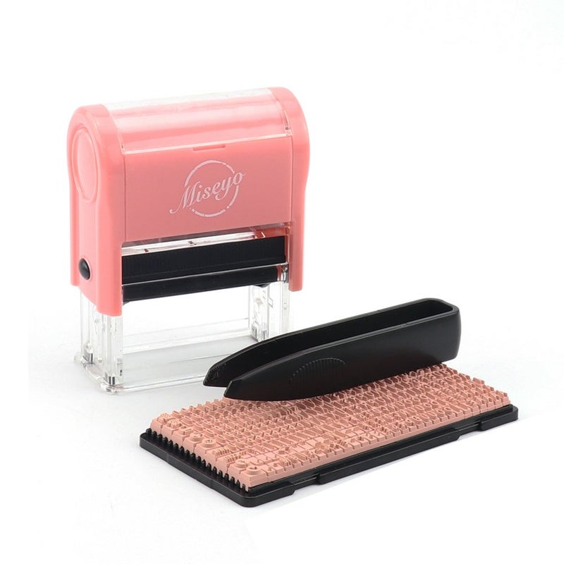 Miseyo DIY Self Inking Stamp Up to 3 Lines, Customized Text Clothing Label, Paper and Fabric Marker - Image 1
